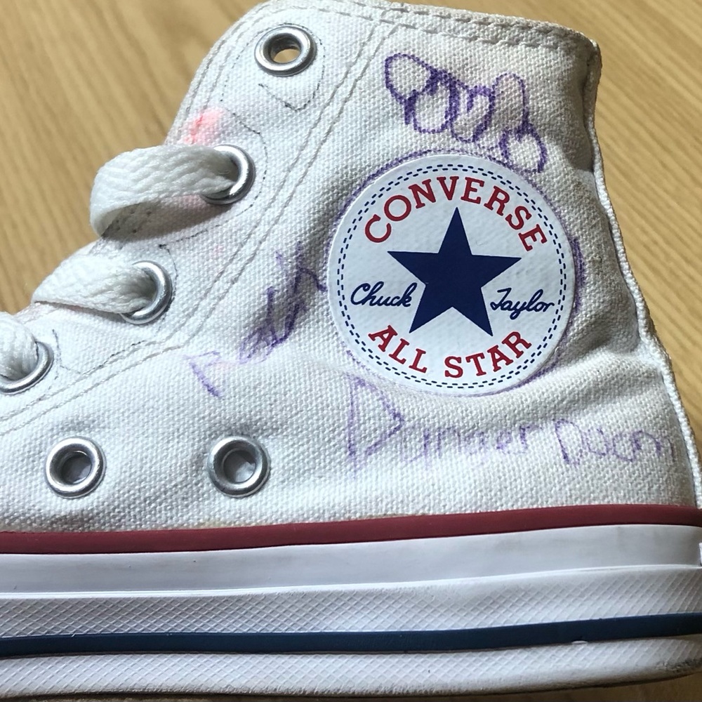 Converse Chuck Taylor Kids White Sneakers Unisex Boy Size 12.5 - Picture 4 of 12